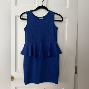 Ruum blue with gold sparkle peplum dress